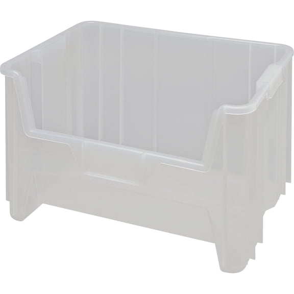 Quantum Storage Clear Hopper Storage Bins, 3 bins: 15 1/4in.L x 19 7/8in.W x 12 1/2in.H ea., Model# QGH700CLCS