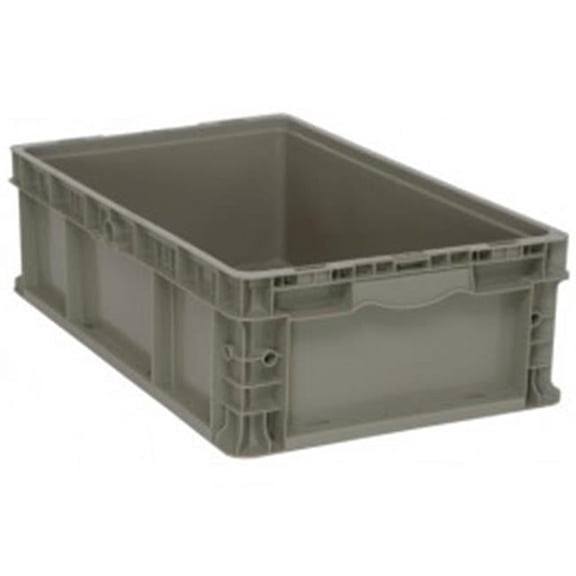 Quantum Storage  Heavy Duty Straight Wall Storage & Shipping Containers - Gray - 24 x 15 x 7.5 in.