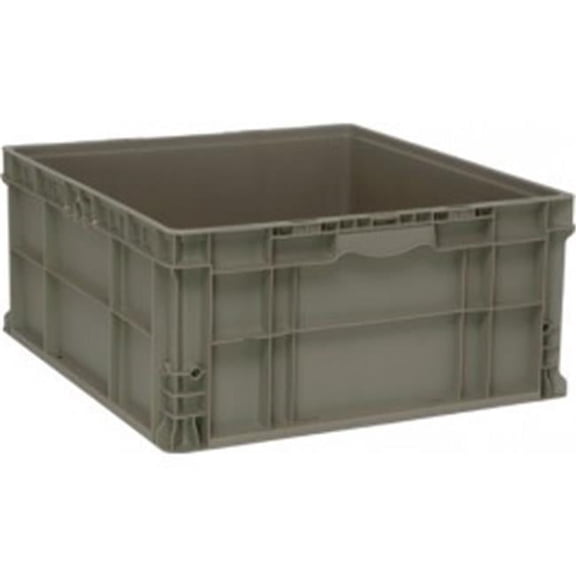 Quantum Storage Heavy Duty Straight Wall Storage & Shipping Containers - Gray - 24 x 22.5 x 11 in.