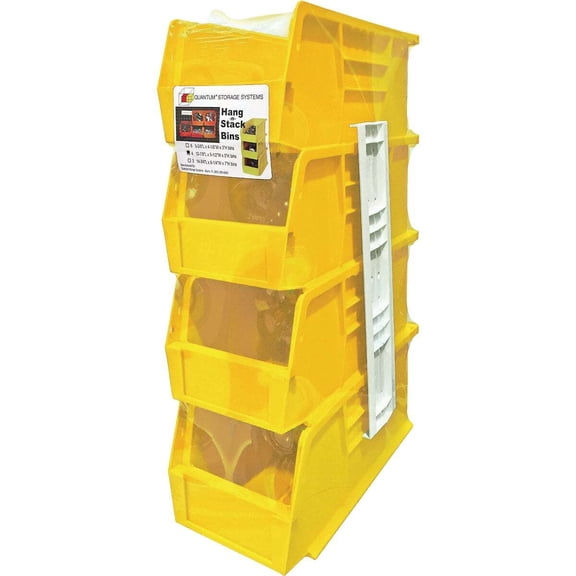 Quantum Storage Medium Yellow Stackable Parts Bin (4-Pack) RQUS230YL