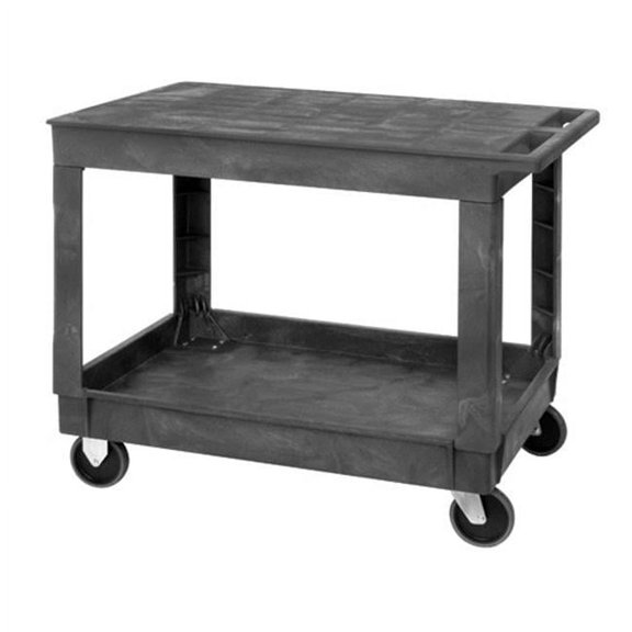 Quantum PFTC4026-33 Flat Top 2-Shelf Plastic Cart, 40-Inch by 26-Inch by 33-Inch, Gray