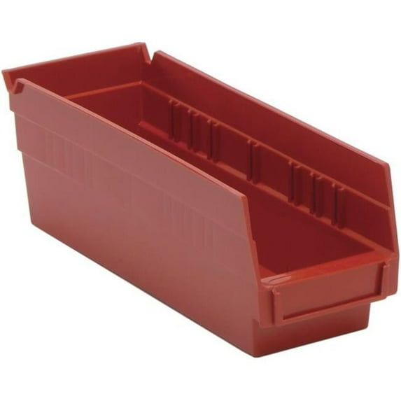 Quantum Economy Multi-purpose 4 " shelf bins with divider tabs in Red 11-5/8" x 4-1/8" x 4" Sold 36 per Zack pack carton