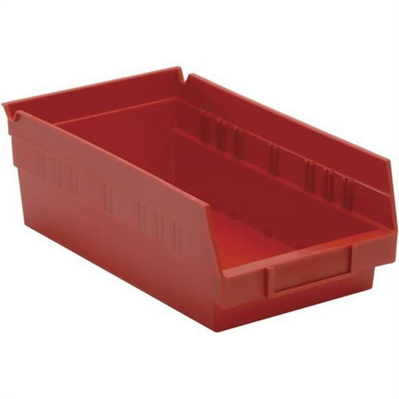 Quantum Storage QSB102RD Economy 4 in. Shelf Bin, Red - 11.62 x 6.62 x 4 in.