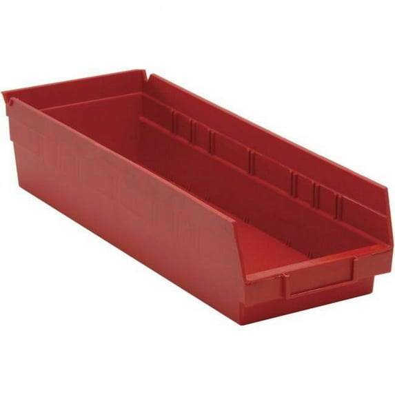 Quantum Storage QSB104RD Economy 4 in. Shelf Bin, Red - 17.87 x 6.62 x 4 in.