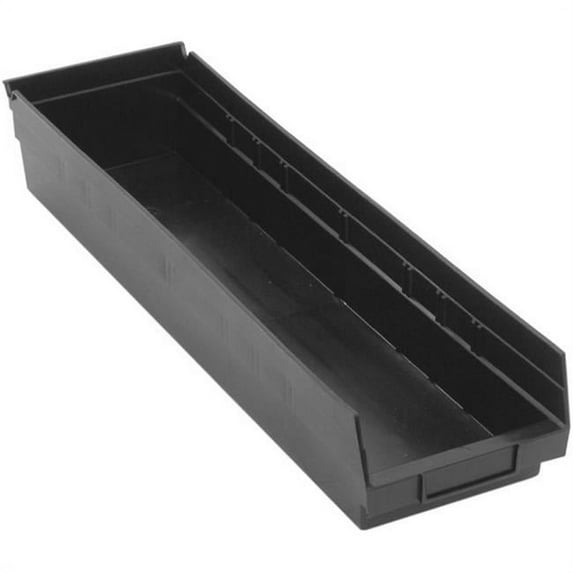 Quantum Storage QSB106BK Economy 4 in. Shelf Bin, Black - 23.62 x 6.62 x 4 in.