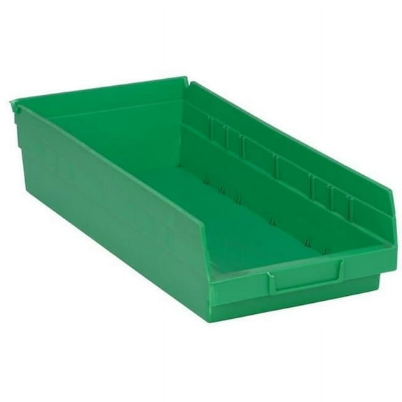 Quantum Storage Systems Shelf Bin,Green,Polypropylene,4 in QSB108GN