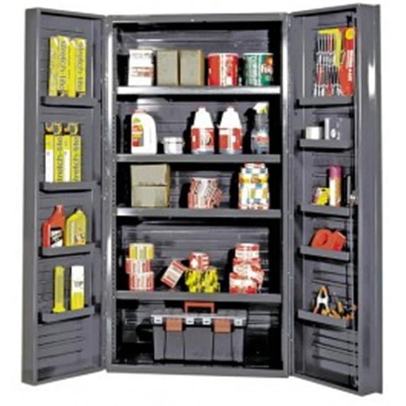 Quantum Storage QSC-36-4IS-12DS Gray Plastic Storage Bin Security Cabinets - 36 x 24 x 72 in.