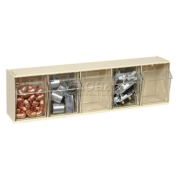 Quantum QTB305 Tilt Out Storage Bin- 5 Compartments Ivory