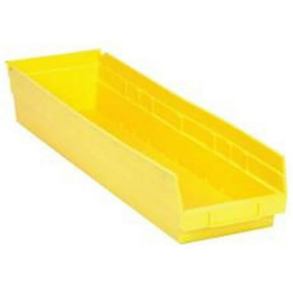 Quantum Storage QSB106YL Economy 4 in. Shelf Bin, Yellow - 23.62 x 6.62 x 4 in.