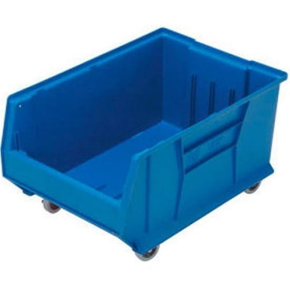 Quantum Storage Systems 239507BL Mobile Hulk Plastic Stacking Bin, Blue - 16.5 x 23.87 x 11 in.