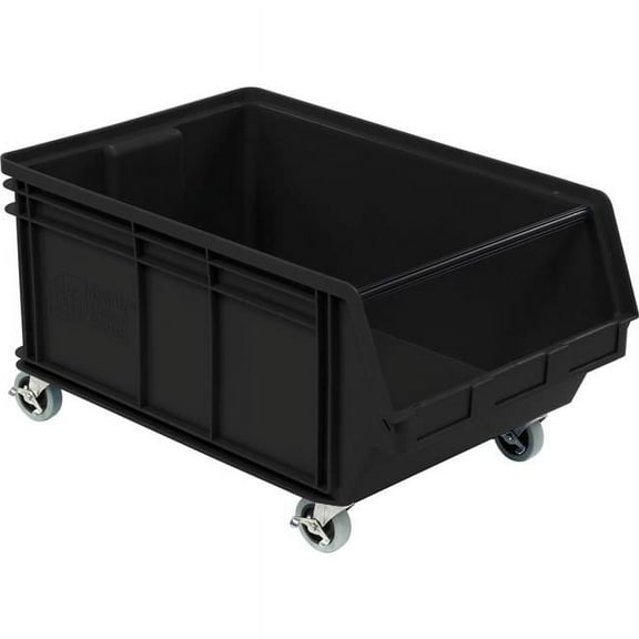 Quantum Storage Systems 334202BK Mobile Magnum Plastic Stacking Bin, Black - 18 x 28 x 15 in.