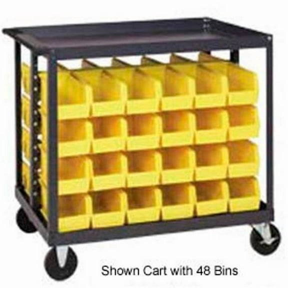 Quantum Storage Systems 442493YL QRC-4D-239-16 0.5 Mobile Bin Cart with 10.75 in. 16 Stacking Bins, Yellow - 36 x 24 x 35.5 in.