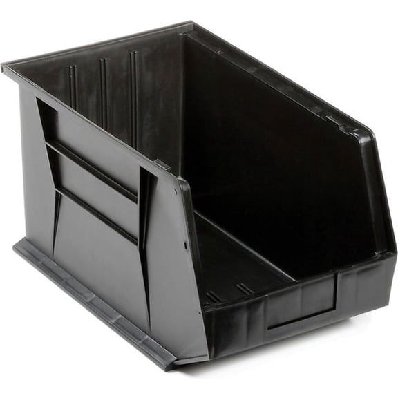 Quantum Storage Systems 550119BK Plastic Hang & Stack Bin, Black - 18 x 11 x 10 in.