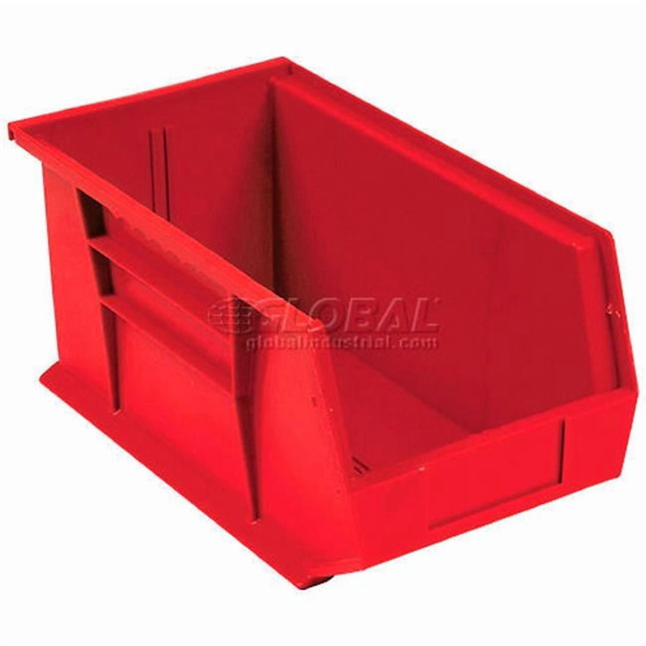 Quantum Storage Systems K-QUS240BL-3 Stacking Storage Bins – 14" X 8" X 7", Blue, Pack Of 3, Injection-Molded Plastic