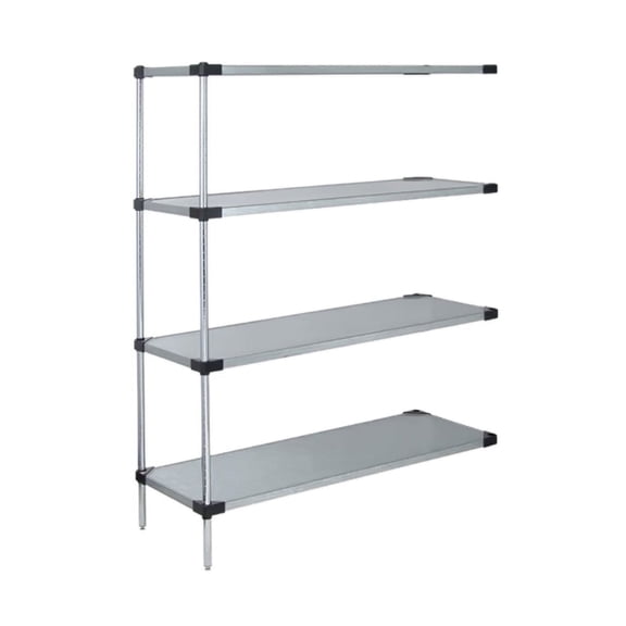 Quantum Storage Systems Solid Shelving 4-Shelf Add-On Unit - 24" X 60" X 74" - Galvanized Steel