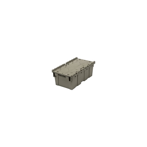 Quantum Storage Systems 32 Quart Storage Tote with Lid Plastic Gray (QDC2012-7)