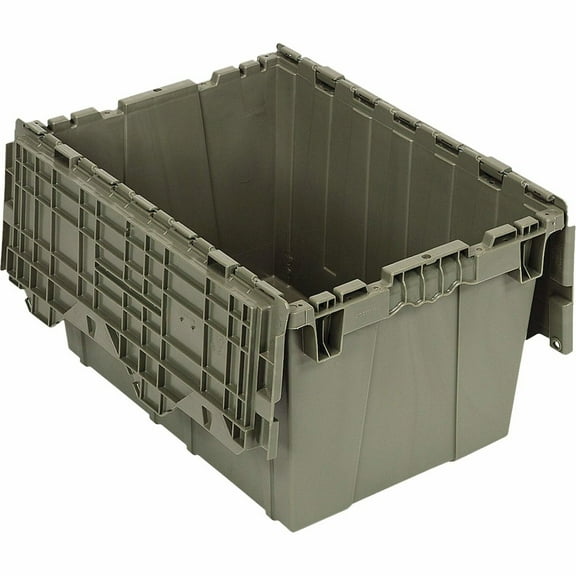 QUANTUM STORAGE SYSTEMS QDC2115-12 Attached Lid Container, 1.67 cu. ft., Gray