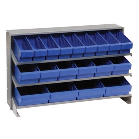Quantum Storage Systems B382126 QPRHA-567 Bench Rack with 19 Blue Euro Drawers - 12 x 36 x 21 in.