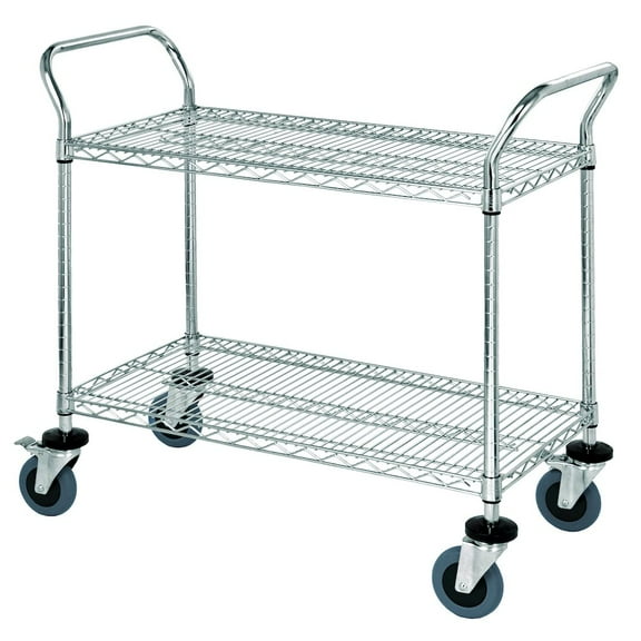 Quantum Storage Systems Cart, Bussing Utility Transport, Metal Wire In Carbon Steel/ESD Material