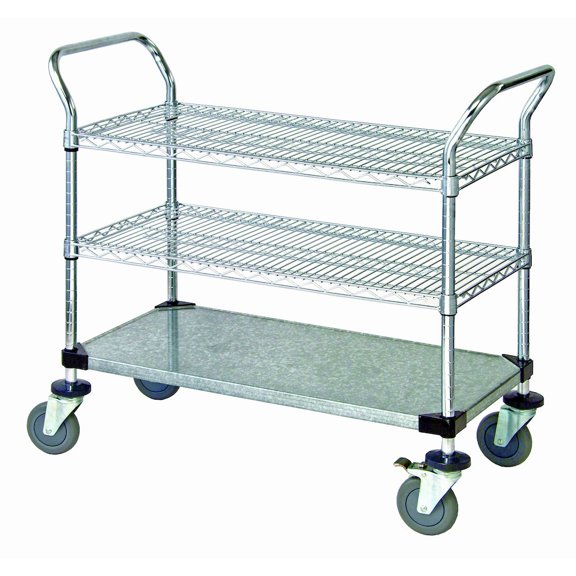 Quantum Storage Systems Cart, Bussing Utility Transport, Metal Wire In Carbon Steel Material