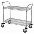 thumbnail image 1 of Quantum Storage WRSC-2448-2 Stainless Steel Wire Shelving Cart With 2 Shelves - 24 x 48   x 37.5 in., 1 of 1