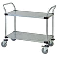 thumbnail image 1 of Quantum Storage WRSC-1842SS-2S Stainless Steel Utility Cart, 1 Wire & 1 Solid Shelf - 18 x 42 x 37.5 in., 1 of 1