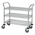 thumbnail image 1 of Quantum Storage WRSC-2442-3 Stainless Steel Wire Shelving Cart With 3 Shelves  - 24 x 42  x 37.5 in., 1 of 1