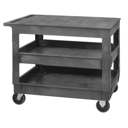 Quantum Storage PFTC4026-33-3 Polymer Flat Top 3 Shelves Cart- 40 x 26 x 32.5 in.