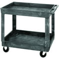 thumbnail image 1 of Utility Cart, (2) shelves, 550 lb. capacity, push handle, (4) 5" casters: (2) rigid and (2) swivel, polymer, gray, shipped KD, 1 of 2