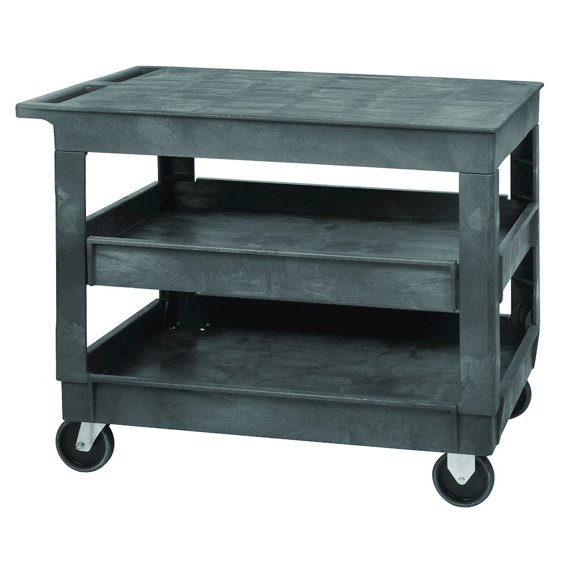Quantum Storage Systems Cart, Bussing Utility Transport, Plastic in Polymer Material, Gray Color