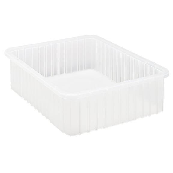 Quantum Storage® Dividable Grid Container, Clear, 22.5"L x 17.5"W x 6"H, Made in USA, 3-Pack