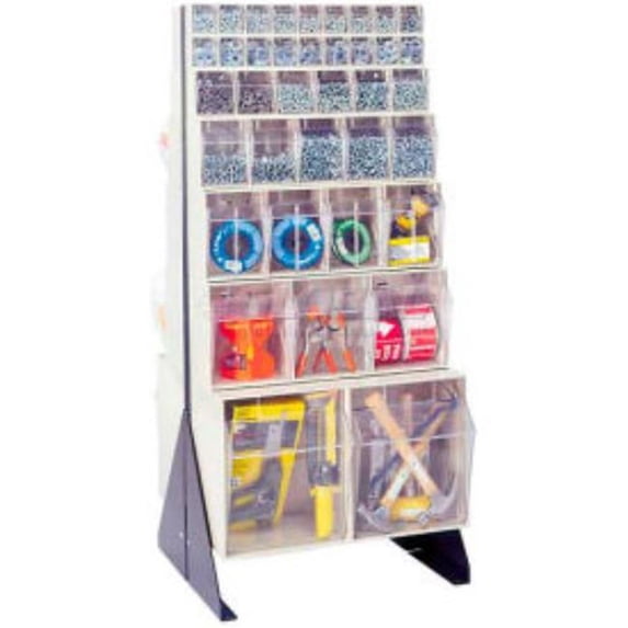 Quantum Storage Systems 240919BG 48 in. QFS248-76 Double Sided Tip Out Bin Floor Stand, Ivory