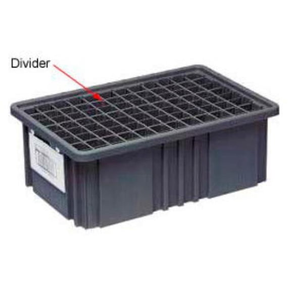 Quantum Storage Systems 334222 Conductive Dividable Grid Container Short Divider - DS91050CO - Black - Pack of 6