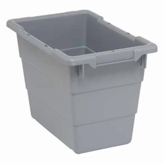 Quantum Storage Systems Cross-Stacking Tote,12 In H,17-1/4 In. L  TUB1711-12GY
