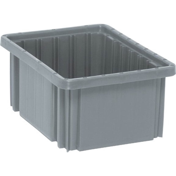 Quantum Storage Systems Dividable Grid Container, 10-7/8"L x 8-1/4"W x 5"H - Gray