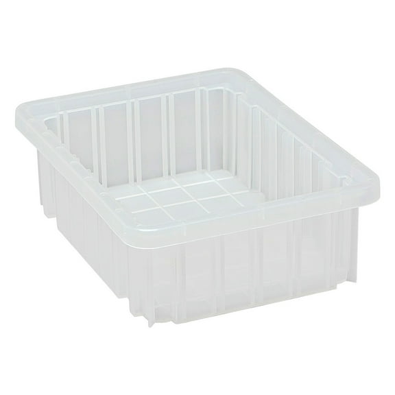 Quantum Storage Systems Dividable Grid Container, 10.88"L x 8.25"W x 3.5"H - Clear, 20 Pack