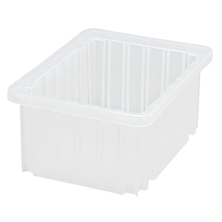 Quantum Storage Systems Dividable Grid Container, 10.88"L x 8.25"W x 5"H - Clear, 20 Pack