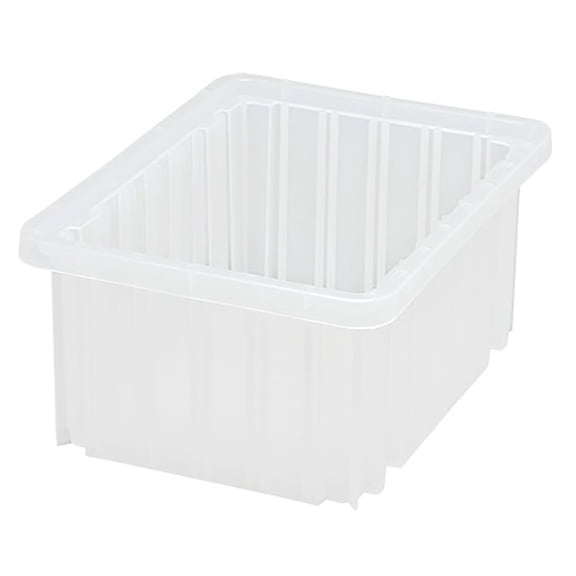 Quantum Storage Systems Dividable Grid Container, 10.88"L x 8.25"W x 5"H - Clear, 20 Pack