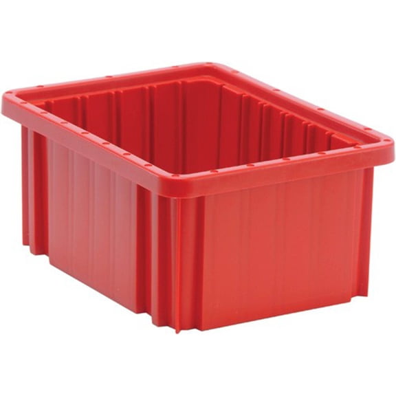Quantum Storage Systems Dividable Grid Container, 11-7by8"L x 8-1by4"W x 5"H - Red, 20 Pack