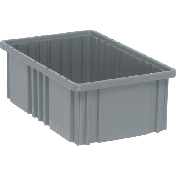 Quantum Storage Dividable Grid Container, Gray, 16.5"L x 10.9"W x 6"H, Made in USA, 8-Pack
