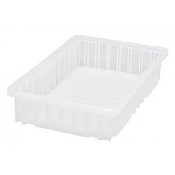 Quantum Storage Systems Dividable Grid Container, 16.5"L x 10.88"W x 3.5"H - Clear, 12 Pack