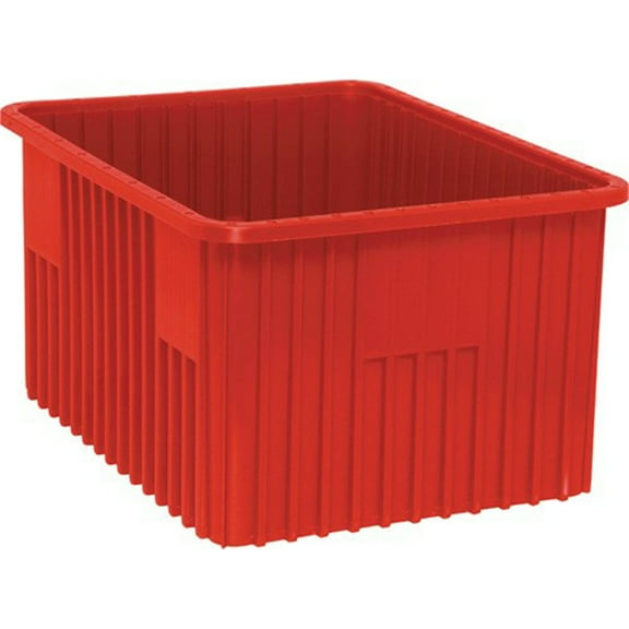 Quantum Storage Systems Red Plastic Dividable Grid Container, 22-1/2"L X 17-1/2"W X 12"H, Polypropylene, Made In USA, 3/Pk