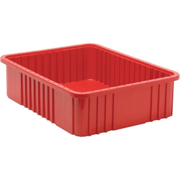 Quantum Storage Systems Dividable Grid Container, 22.5"L x 17.5"W x 6"H - Red, 3 Pack