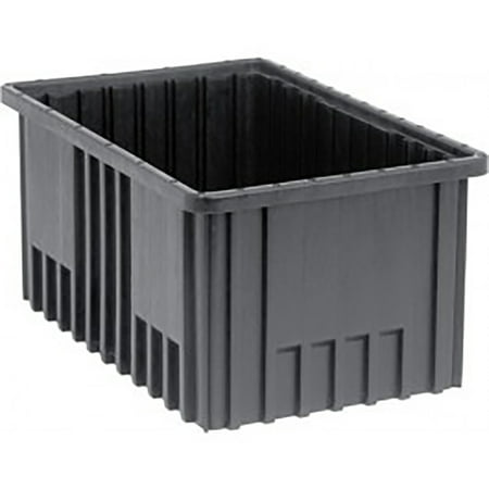 Quantum Storage Systems Dividable Grid Container, Conductive, 16.5"L x 10.88"W x 8"H - Black, 8 Pack