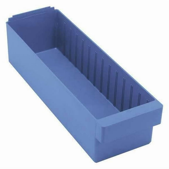 Quantum Storage Systems QED602BL Super Tuff Euro Heavy Duty Parts Organizer Blue Bins 18" L x 6" W x 5" H 24 Pack