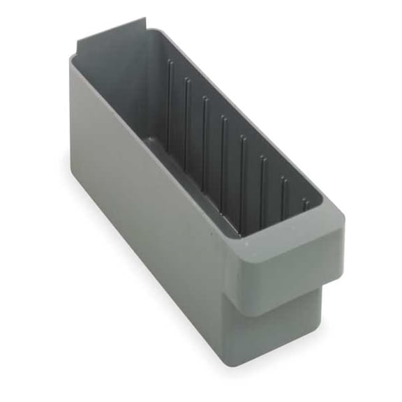 Quantum Storage Systems Drawer Bin,Gray,Polystyrene,4 5/8 in QED501GY