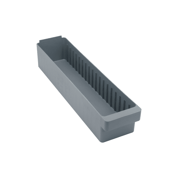 Quantum Storage Systems QED603GY Super Tuff Euro Heavy Duty Parts Organizer Gray Bins 24" L x 6" W x 5" H 12 Pack