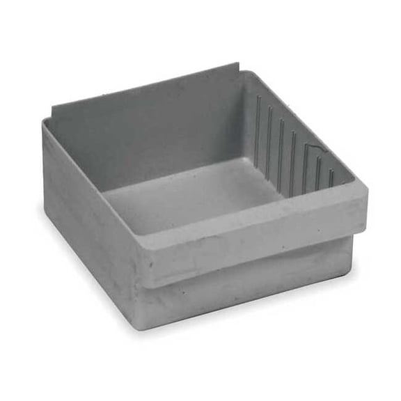 Quantum Storage Systems Drawer Bin,Gray,Polystyrene,4 5/8 in QED801GY