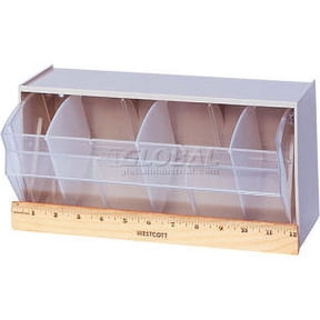 Shop Angled Storage Bins for Home Organization in White and Navy