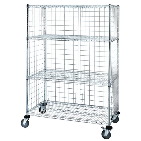 Quantum Storage Systems Enclosure Cart, Stem Caster in Carbon Steel Material, Chrome Color
